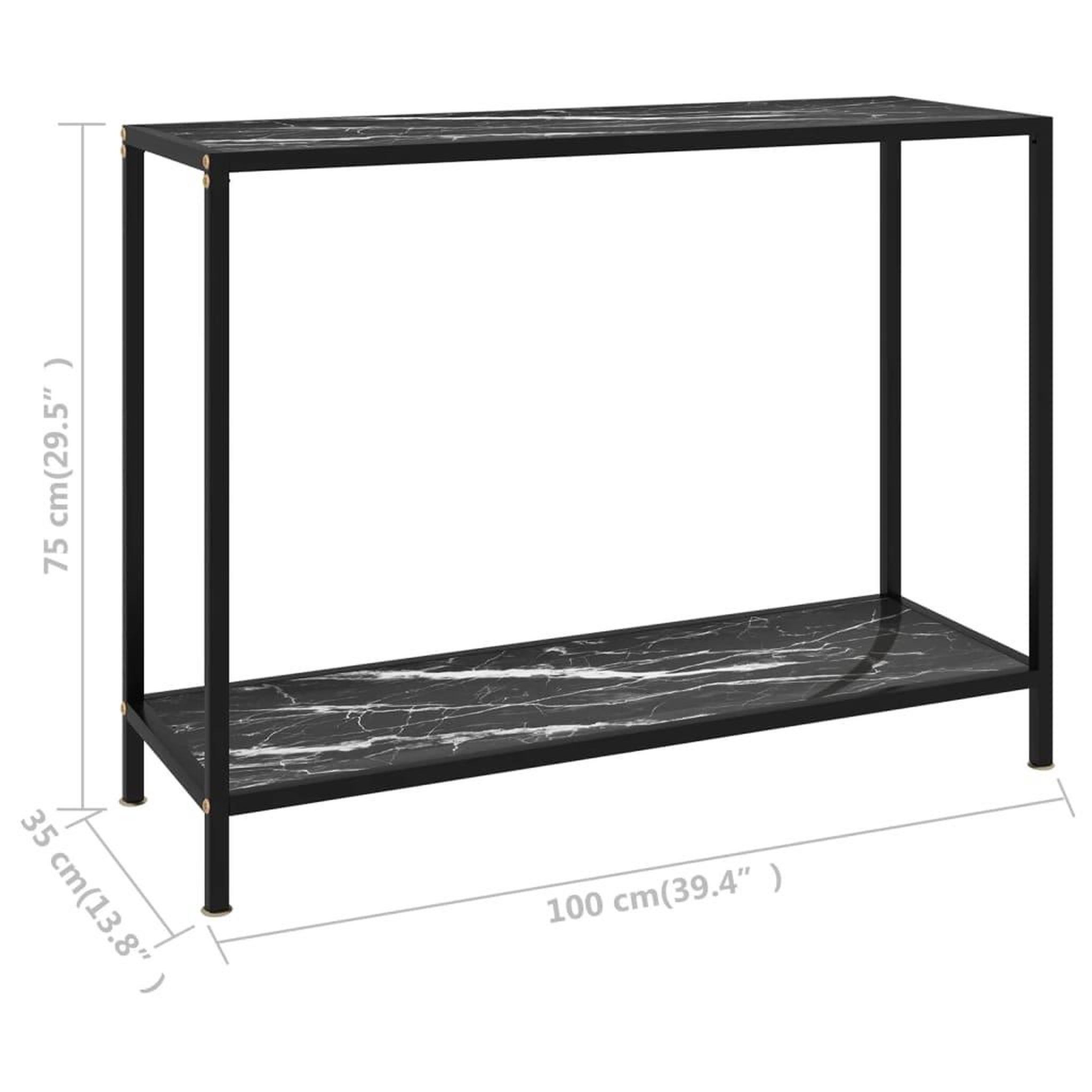 Voir la diapositive 6 : VIDAXL Table console Noir 100x35x75 cm Verre trempe