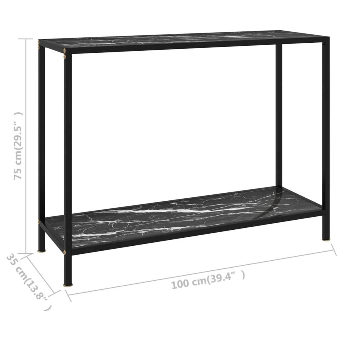 VIDAXL Table console Noir 100x35x75 cm Verre trempe
