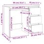 Voir la diapositive 6 : VIDAXL Bureau Sonoma gris 90x45x76 cm Bois d'ingenierie