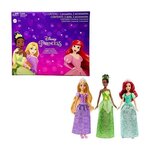 MATTEL Princesses Disney - pack de 3 poupées (Ariel, Tiana, Raiponce)