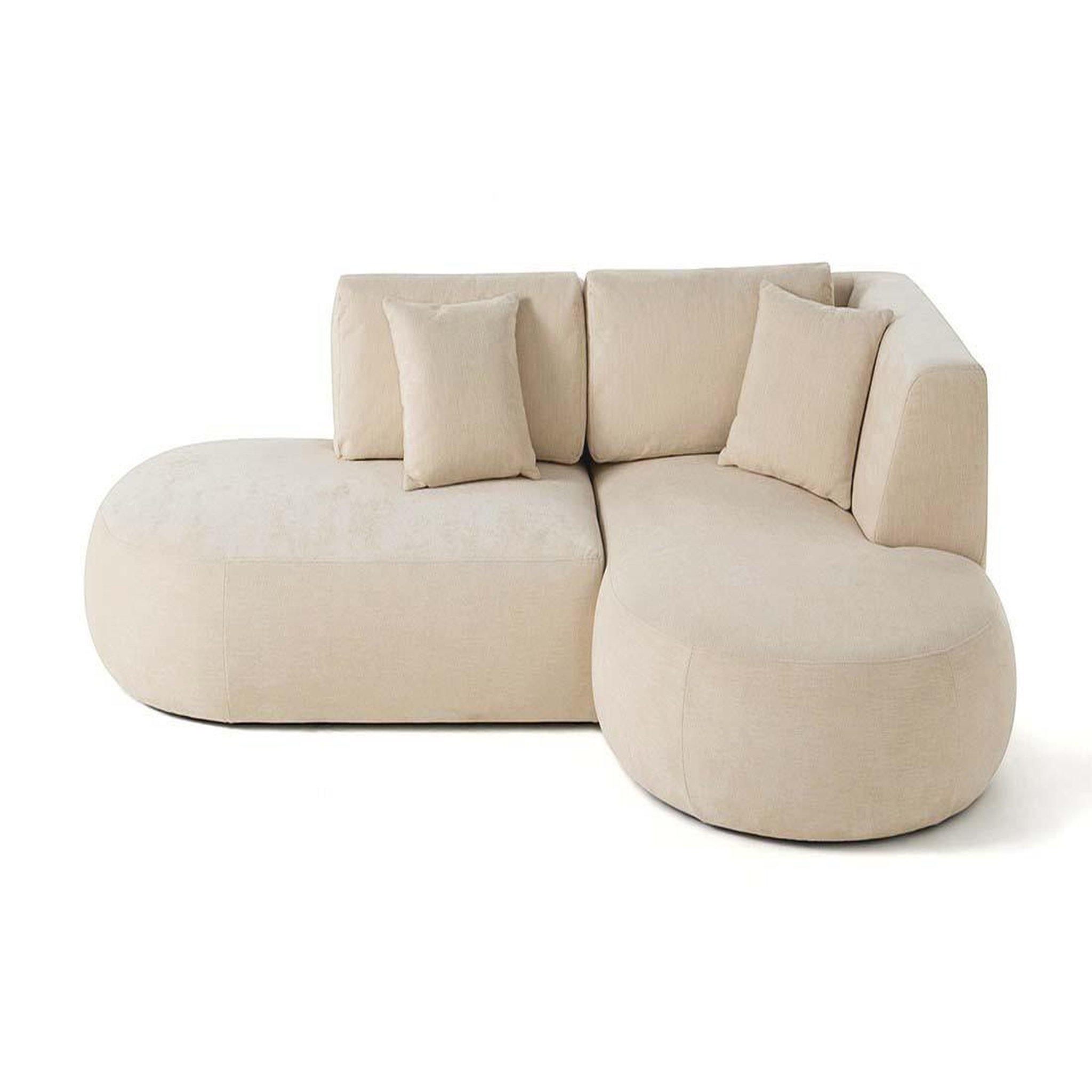 Voir la diapositive 6 : LISA DESIGN Santorini - canapé modulable d'angle droit - 4 places - en tissu texturé