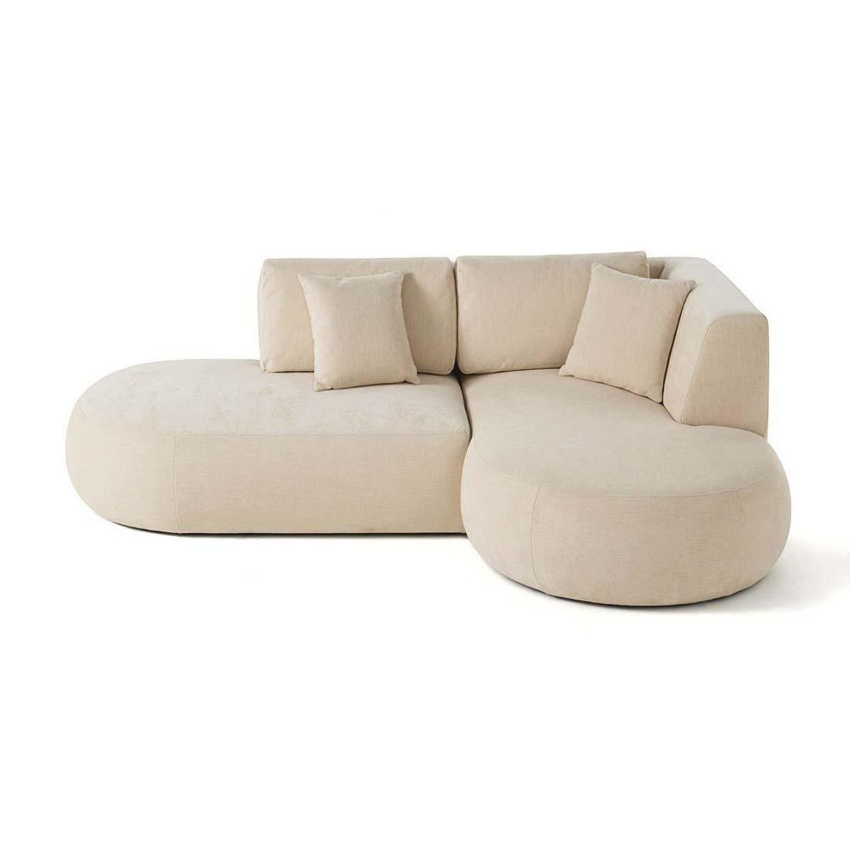 LISA DESIGN Santorini - canapé modulable d'angle droit - 4 places - en tissu texturé