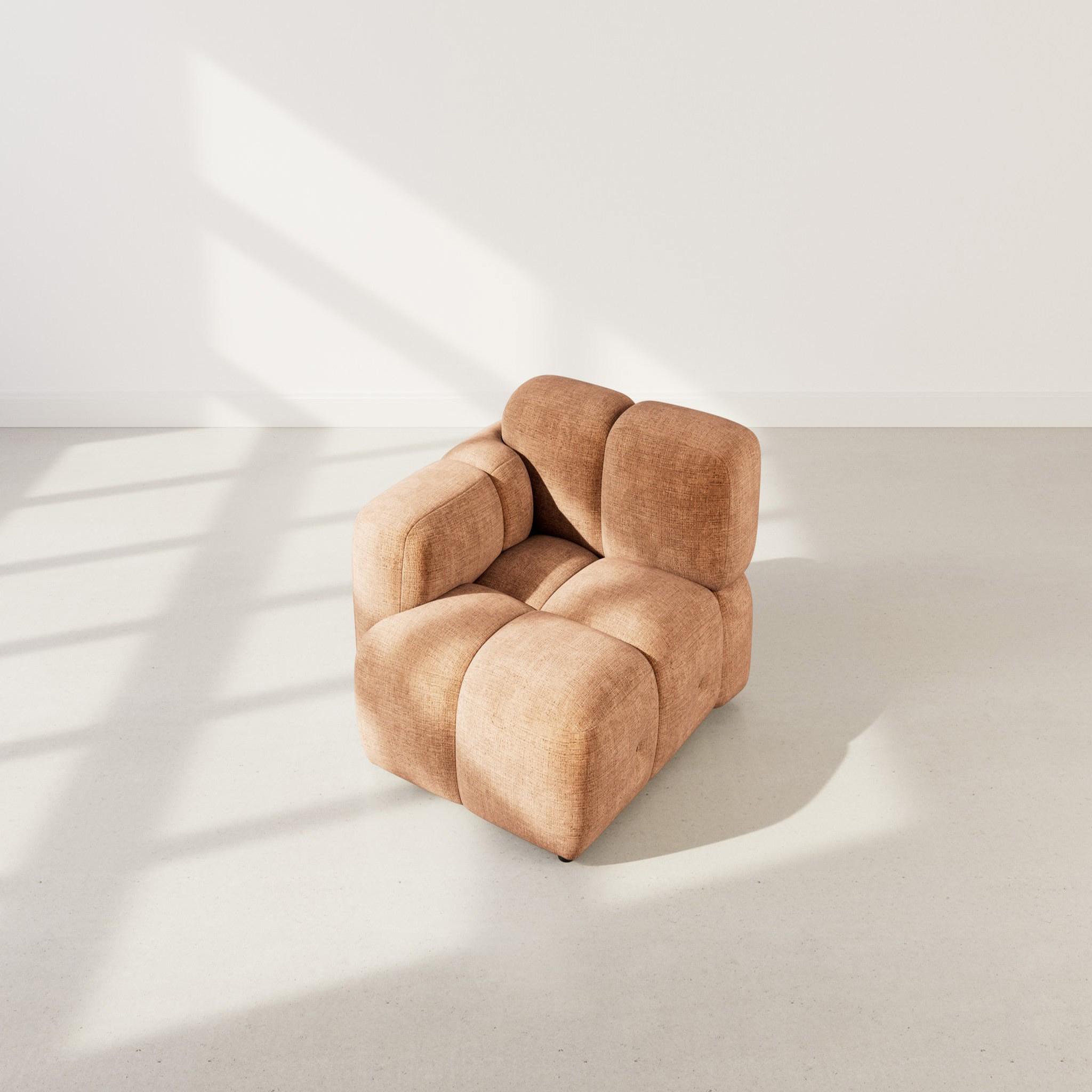 Voir la diapositive 3 : LISA DESIGN Grace - module d'assise gauche en velours texturé