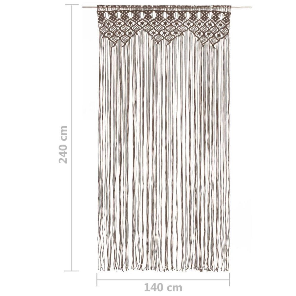 VIDAXL Rideau en macrame Taupe 140x240 cm Coton