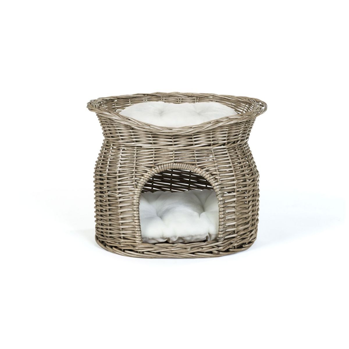 IDOMYA ESSENTIALS Panier en osier pour chat avec coussins