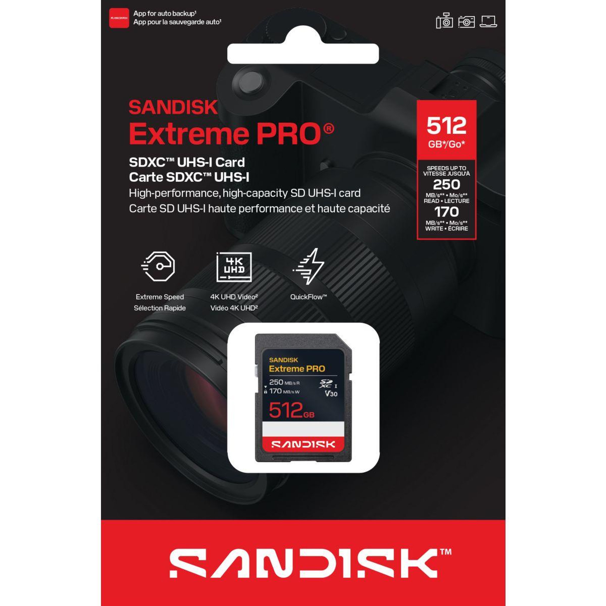 Voir la diapositive 2 : SANDISK Carte sd extreme pro 512gb sdxc