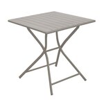 Proloisirs Guéridon pliant Globe en aluminium/lattes - 70 x 70 cm - crème