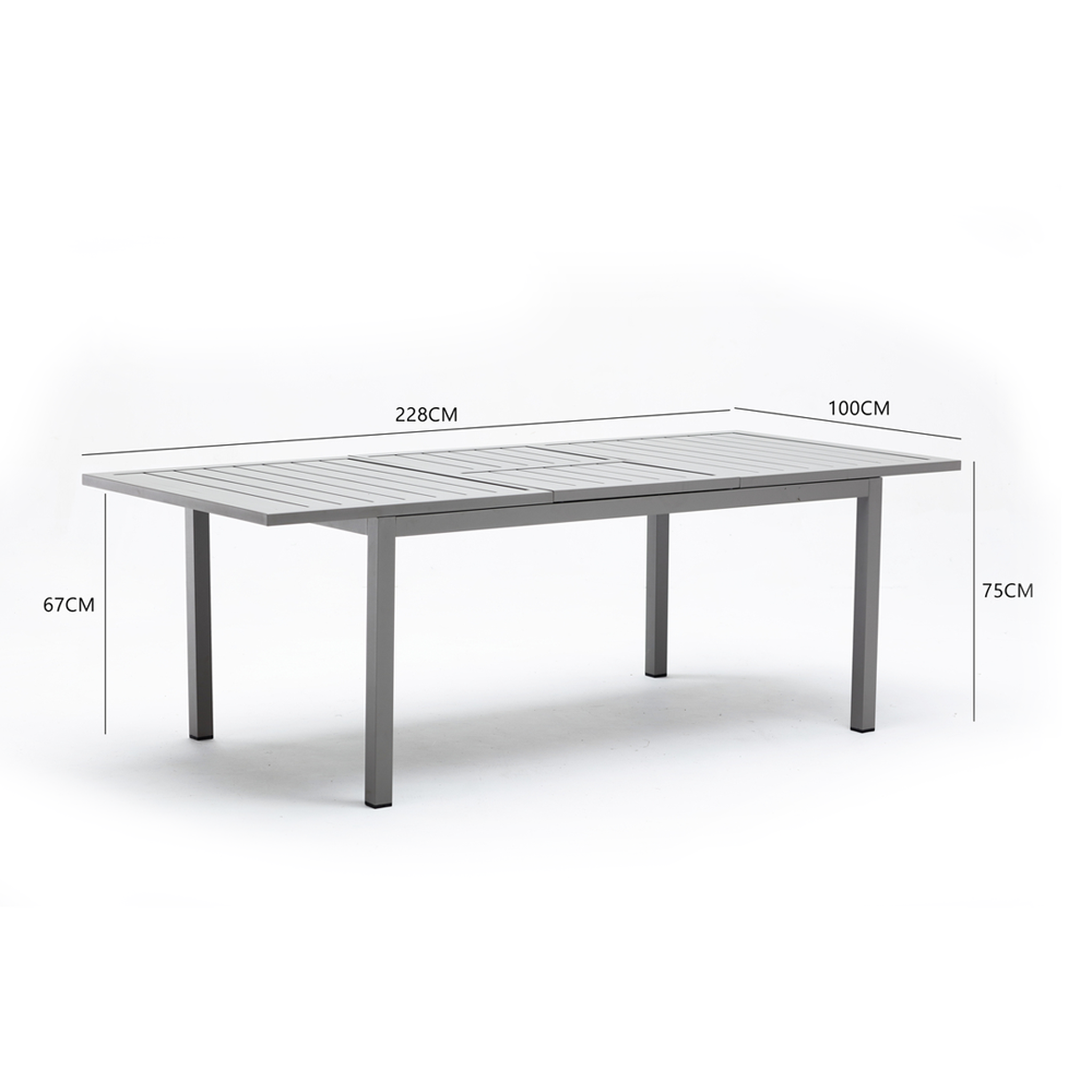 Voir la diapositive 3 : CONCEPT USINE Table de jardin extensible 6-8 personnes avec 6 chaises en aluminium MEZZANE