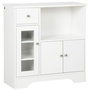 Voir la diapositive 1 : HOMCOM Buffet de cuisine meuble de rangement moderne avec porte en verre, tiroir, grande niche et étagères réglables, 80 x 30 x 82 cm, blanc