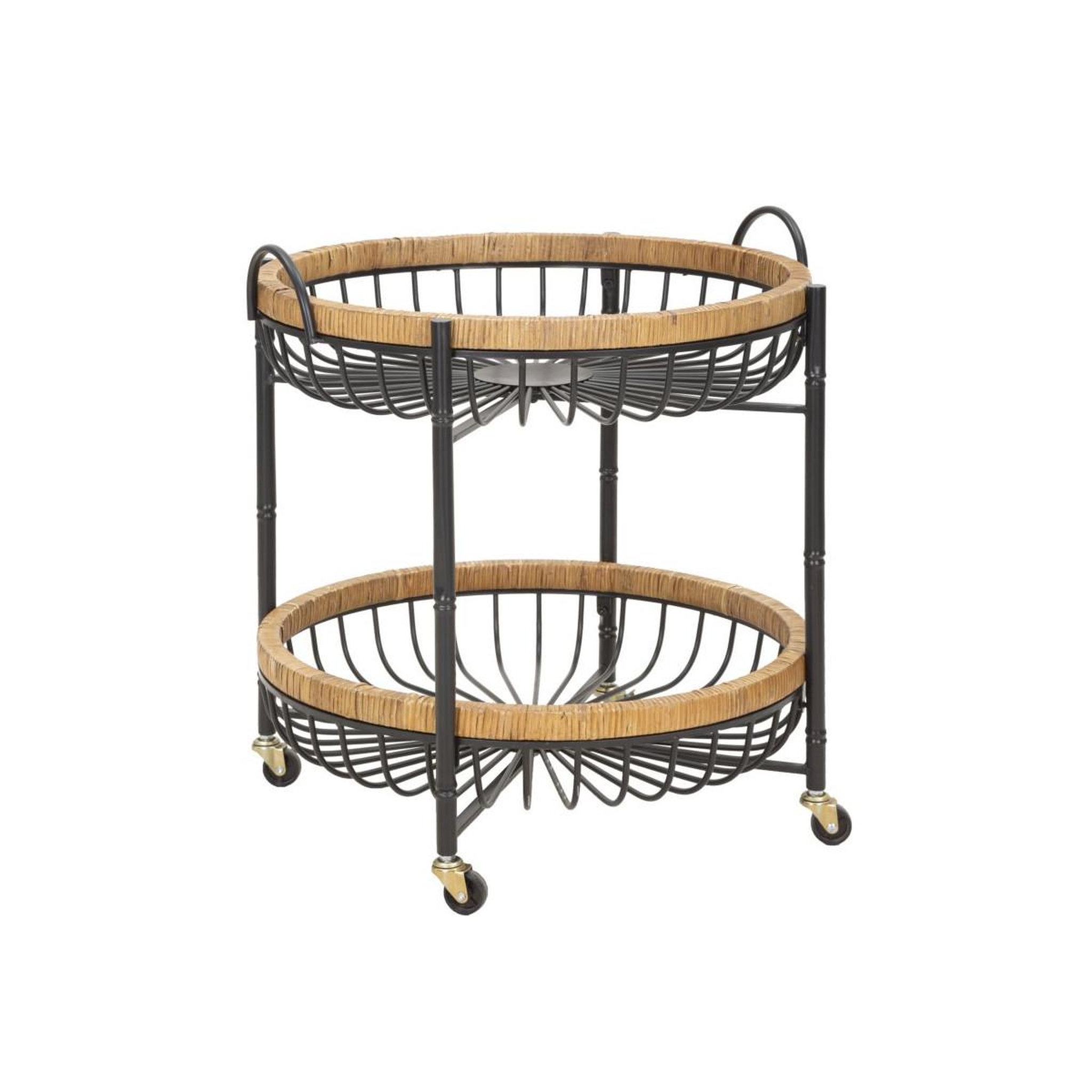 Paris Prix Desserte de cuisine à roulettes  cebu  62cm noir & naturel