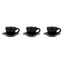 Voir la diapositive 1 : Paris Prix Lot de 3 Tasses & 3 Sous-Tasses  Ilene  21cl Noir