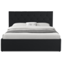 Voir la diapositive 3 : ID MARKET Lit coffre double AUSTIN avec tête de lit et sommier 140 x 190 cm PVC noir