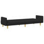 Voir la diapositive 5 : VIDAXL Canape-lit a 2 places avec repose-pied noir tissu
