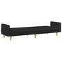 Voir la diapositive 5 : VIDAXL Canape-lit a 2 places avec repose-pied noir tissu