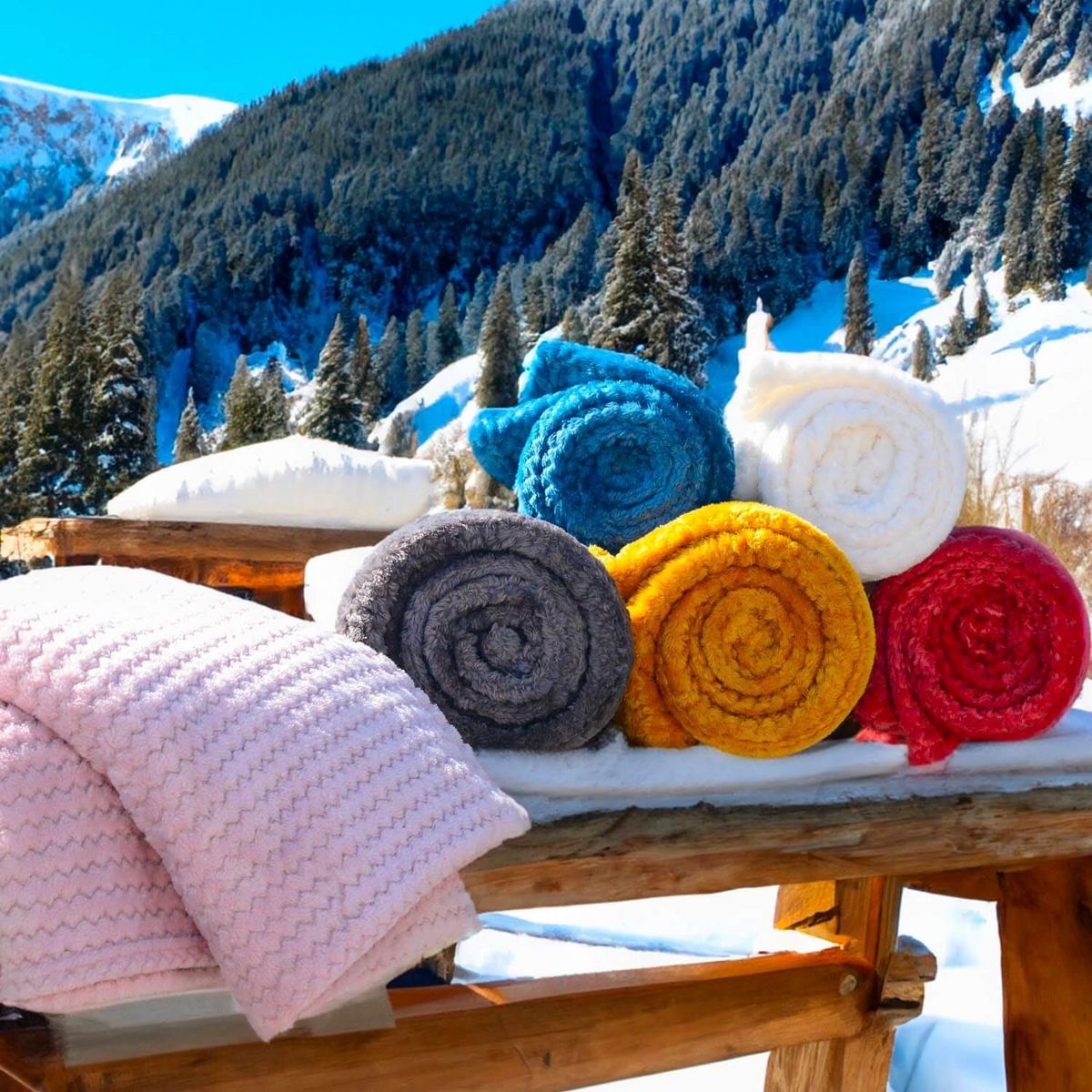 SOLEIL D'OCRE Couverture, Plaid microfibre COCOONING, par Soleil d'Ocre