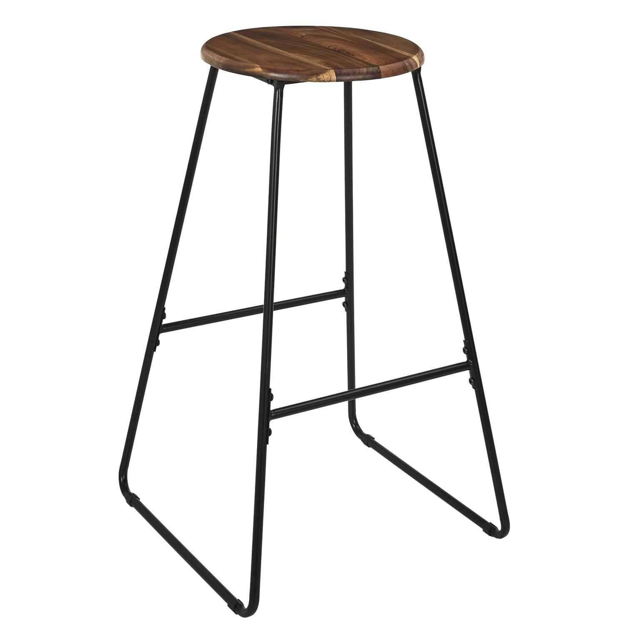 Voir la diapositive 1 : The Home Deco Factory Tabouret de bar en acacia VISBY - Marron et noir