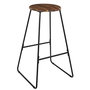 Voir la diapositive 1 : The Home Deco Factory Tabouret de bar en acacia VISBY - Marron et noir