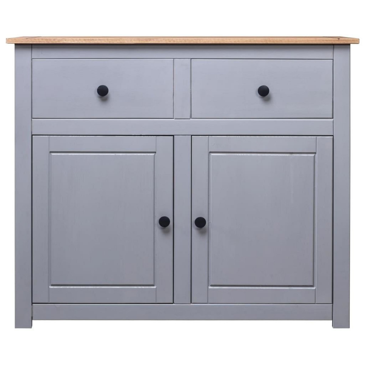 VIDAXL Buffet Gris 93x40x80 cm Pin solide Assortiment Panama