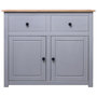Voir la diapositive 2 : VIDAXL Buffet Gris 93x40x80 cm Pin solide Assortiment Panama