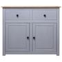 Voir la diapositive 2 : VIDAXL Buffet Gris 93x40x80 cm Pin solide Assortiment Panama