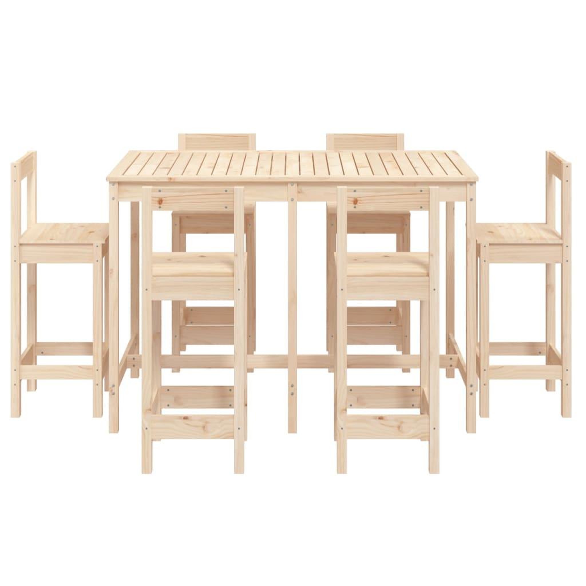 Voir la diapositive 4 : VIDAXL Ensemble de bar de jardin 7 pcs Bois de pin massif