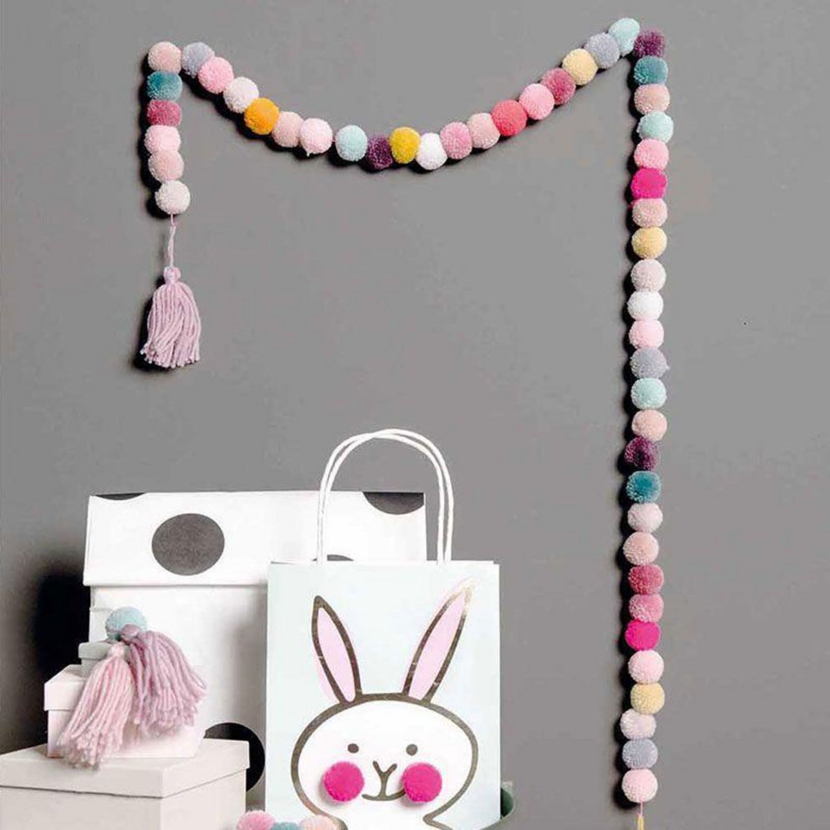 RICO DESIGN 24 pompons en laine teintes pastel