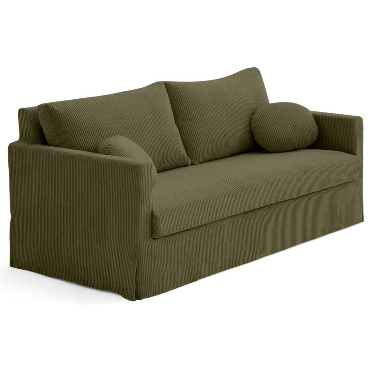 LISA DESIGN Serena - canapé droit déhoussable 3 places en velours côtelé