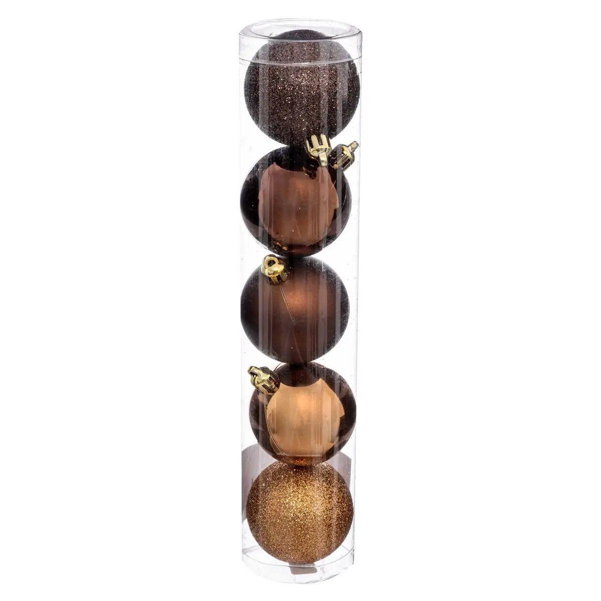 ATMOSPHERA Lot de 5 boules de noël  colorama  5cm bronze