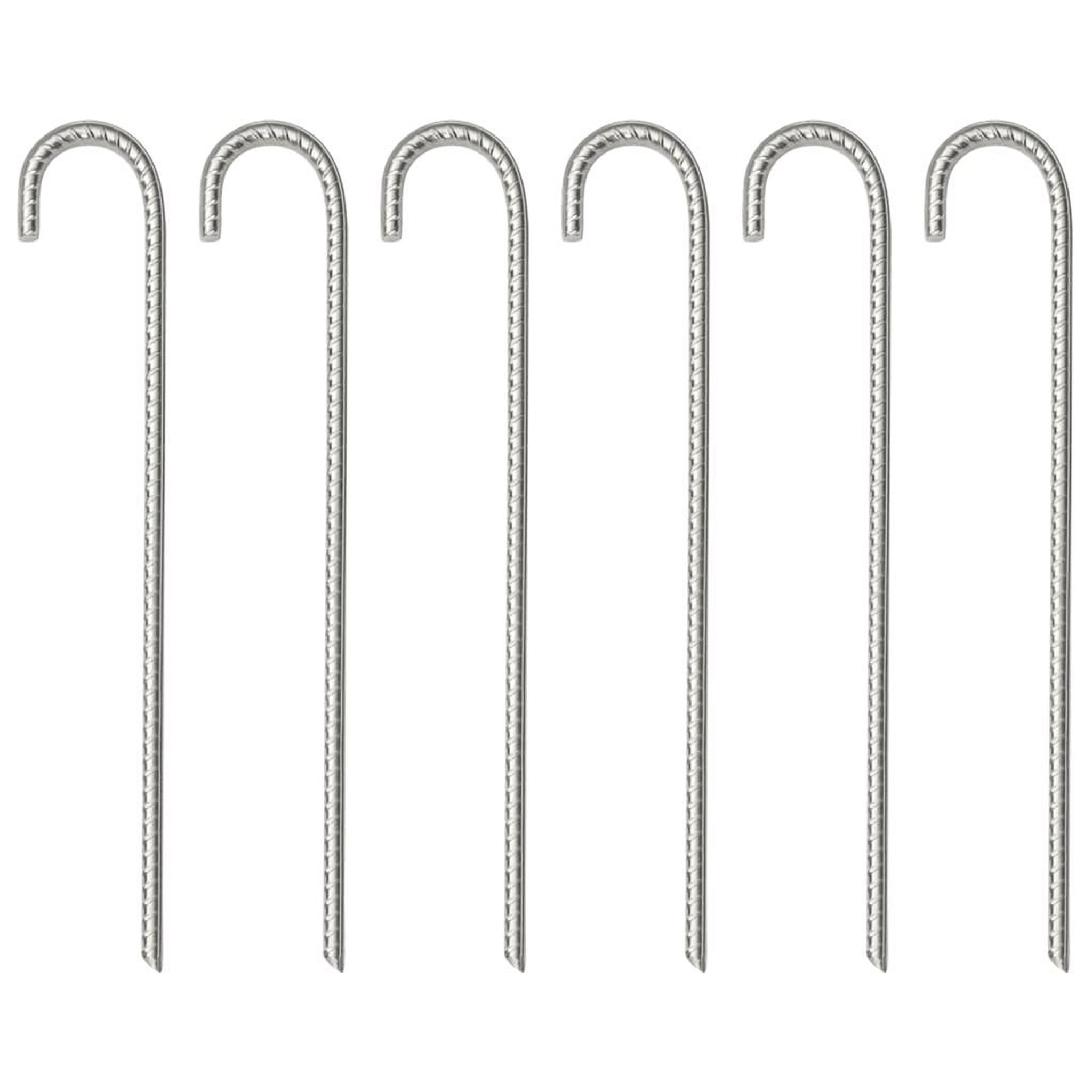 VIDAXL Piquets de tente 6 pcs 37 cm Ø10 mm acier galvanise