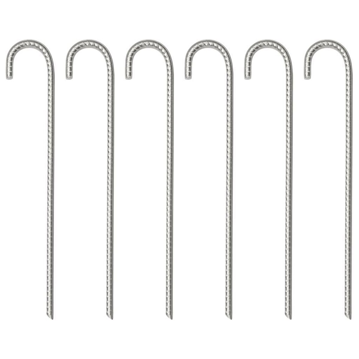 VIDAXL Piquets de tente 6 pcs 37 cm Ø10 mm acier galvanise