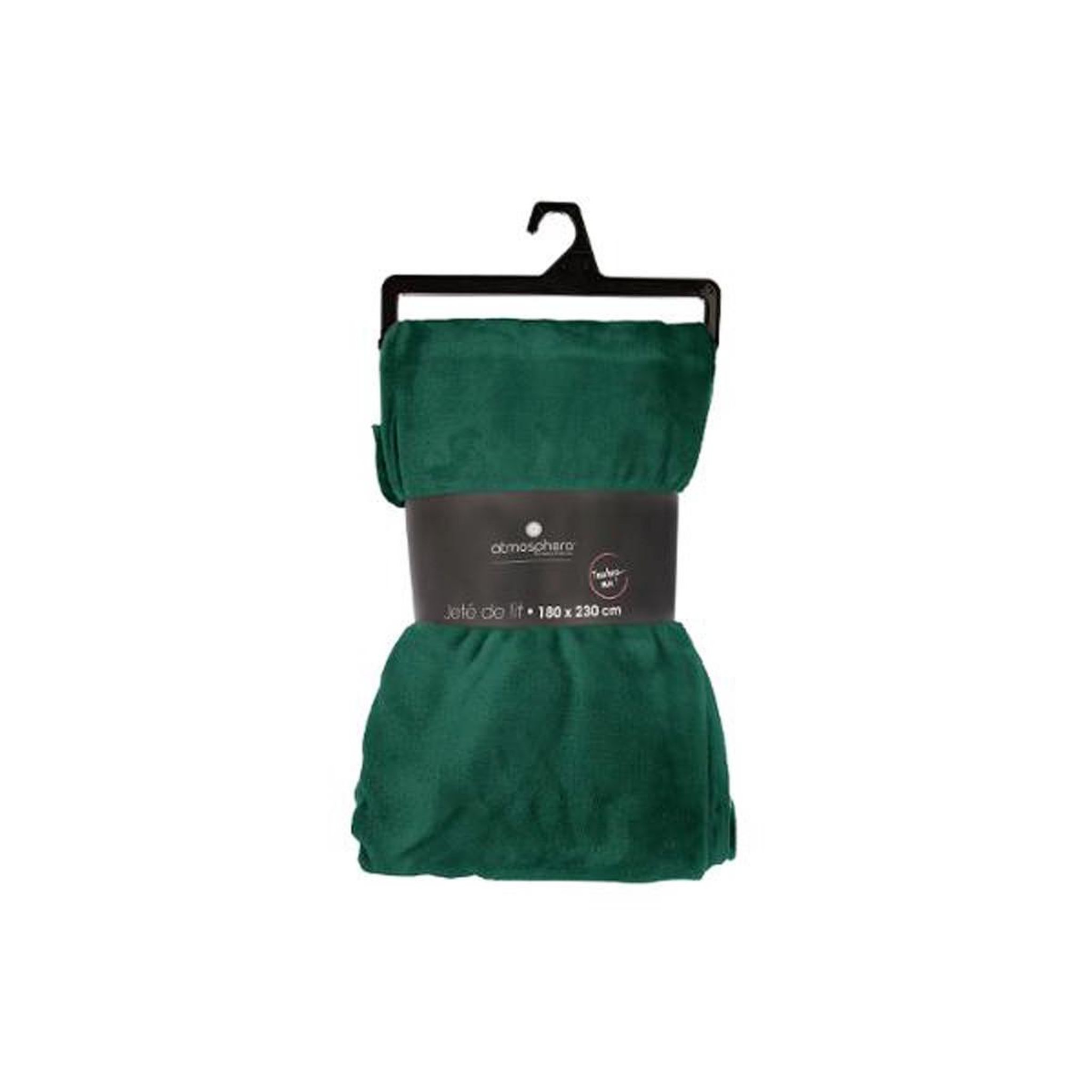 Voir la diapositive 4 : ATMOSPHERA Grand plaid en flanelle uni - 230x180 - vert émeraude