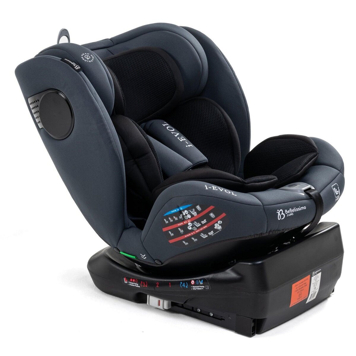 BEBELISSIMO Bebelissimo - Siège auto Isofix - pivontant 360 ° - 40-150 cm -  0-36kg  i- Evol - gris foncé