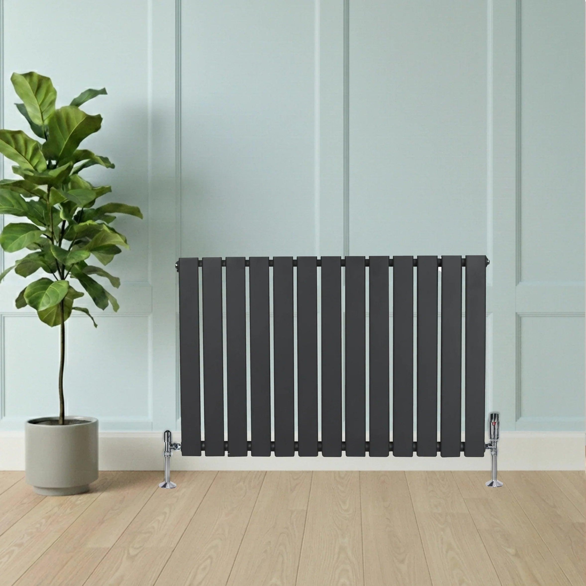 Voir la diapositive 4 : MONSTERSHOP Radiateur plat à 1 panneau & vannes - 600 x 910 mm