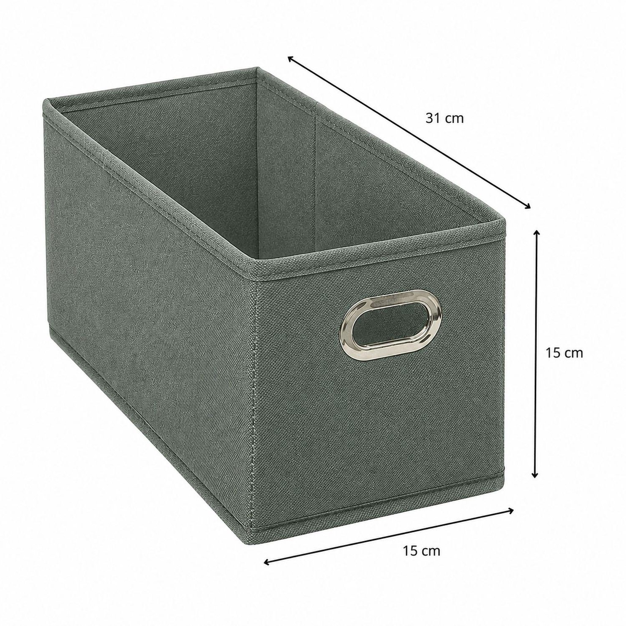 Voir la diapositive 3 : TOILINUX Lot de 2 Boites de rangement en tissu avec poignée