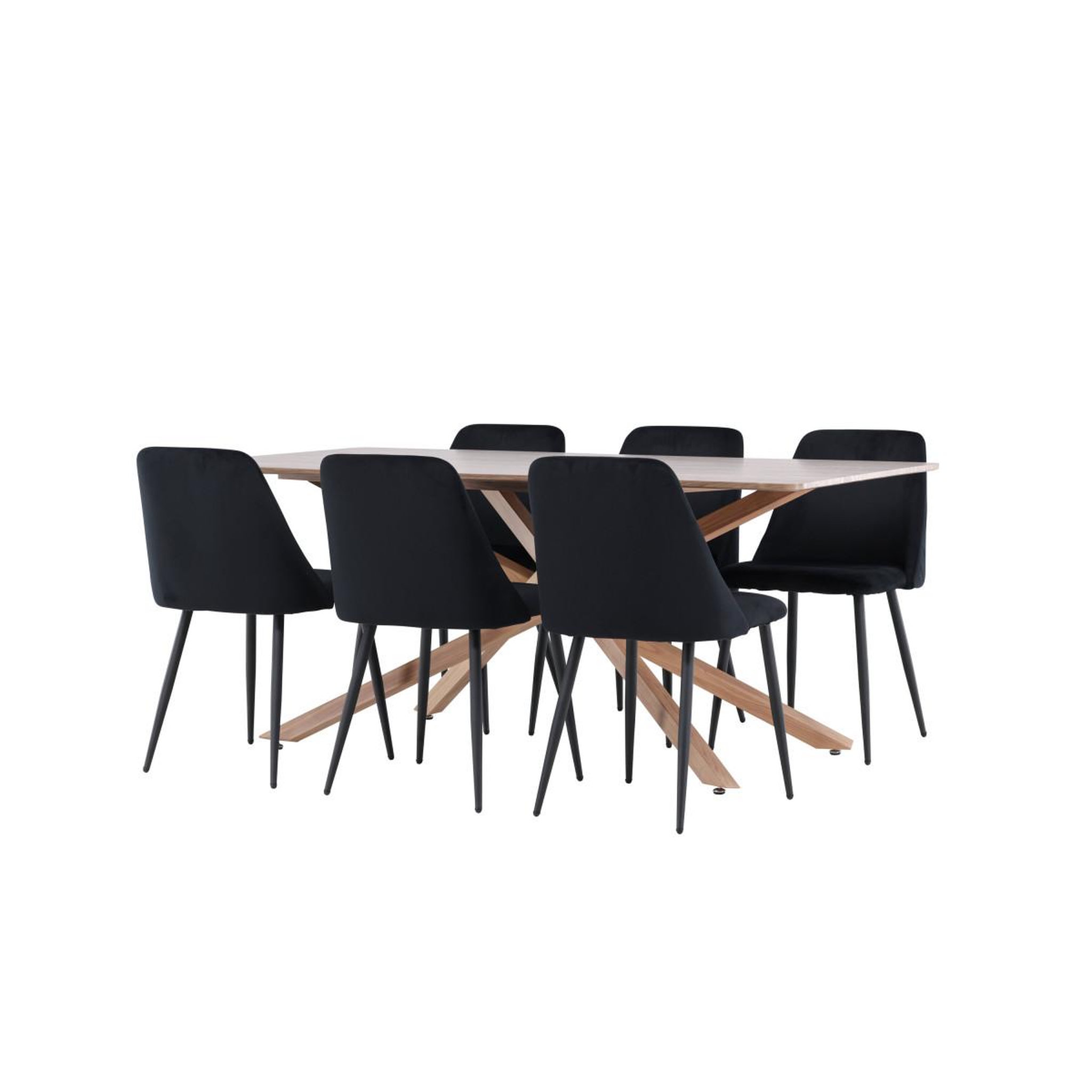 Voir la diapositive 5 : Paris Prix Ensemble table à manger & 6 chaises  piazza & night  180cm marron & noir