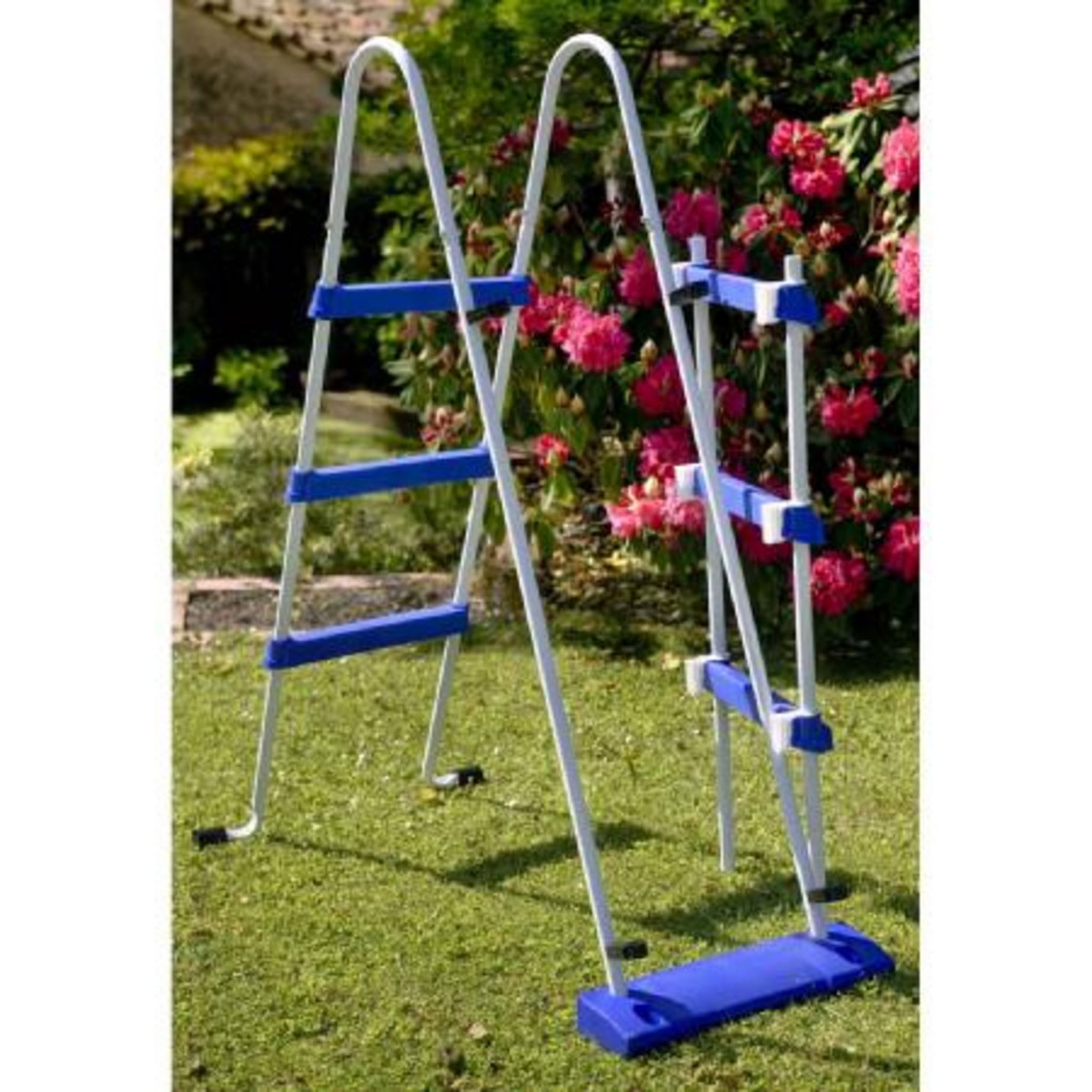 GRE Piscine hors sol acier ovale - Blanche - 7,30 x 3,75 x H 1,20 m -FIDJI