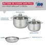 Voir la diapositive 2 : ELO Ensemble de 1 Poêle de cuisson 24 cm et 2 faitouts 20 et 24 cm Elo Profi Brillant