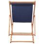 VIDAXL Chaise pliable de plage Tissu et cadre en bois Bleu