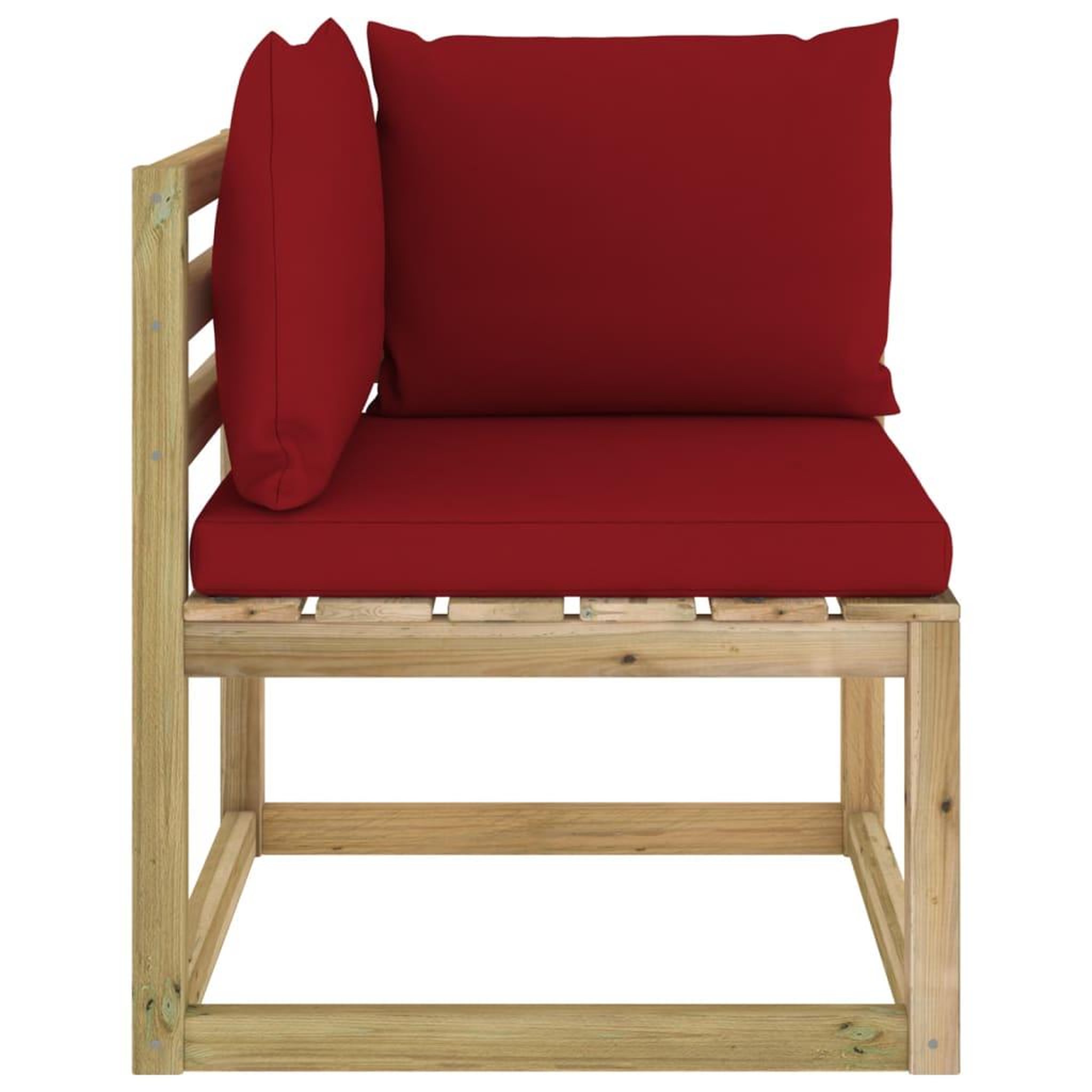 Voir la diapositive 2 : VIDAXL Canape d'angle de jardin avec coussins Bois impregne de vert