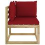 Voir la diapositive 2 : VIDAXL Canape d'angle de jardin avec coussins Bois impregne de vert