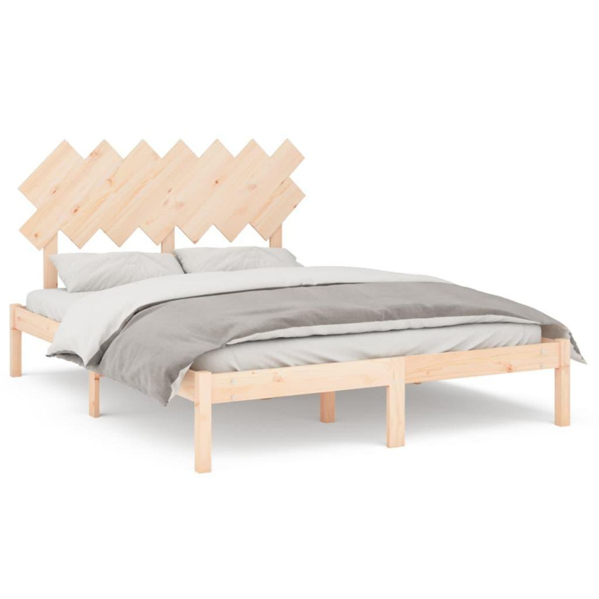VIDAXL Cadre de lit sans matelas 140x190 cm bois massif