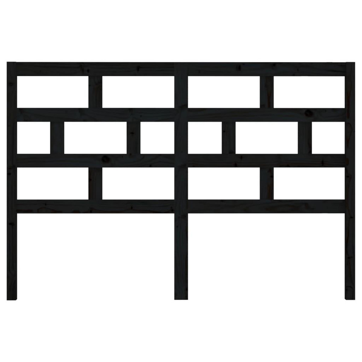 VIDAXL Tete de lit Noir 126x4x100 cm Bois massif de pin