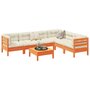 Voir la diapositive 1 : VIDAXL Salon de jardin 7 pcs avec coussins cire marron bois pin massif