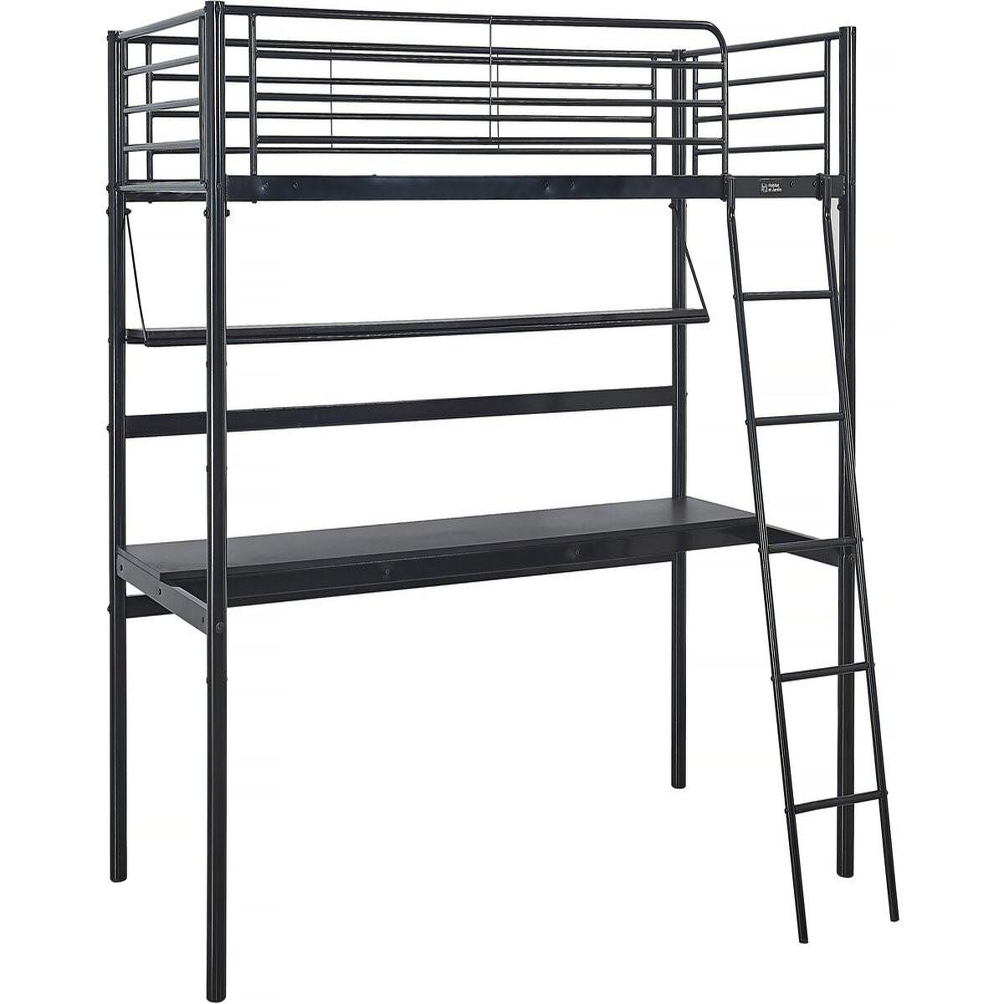 Habitat et Jardin Lit mezzanine avec bureau  alona  - 90 x 190 cm - noir