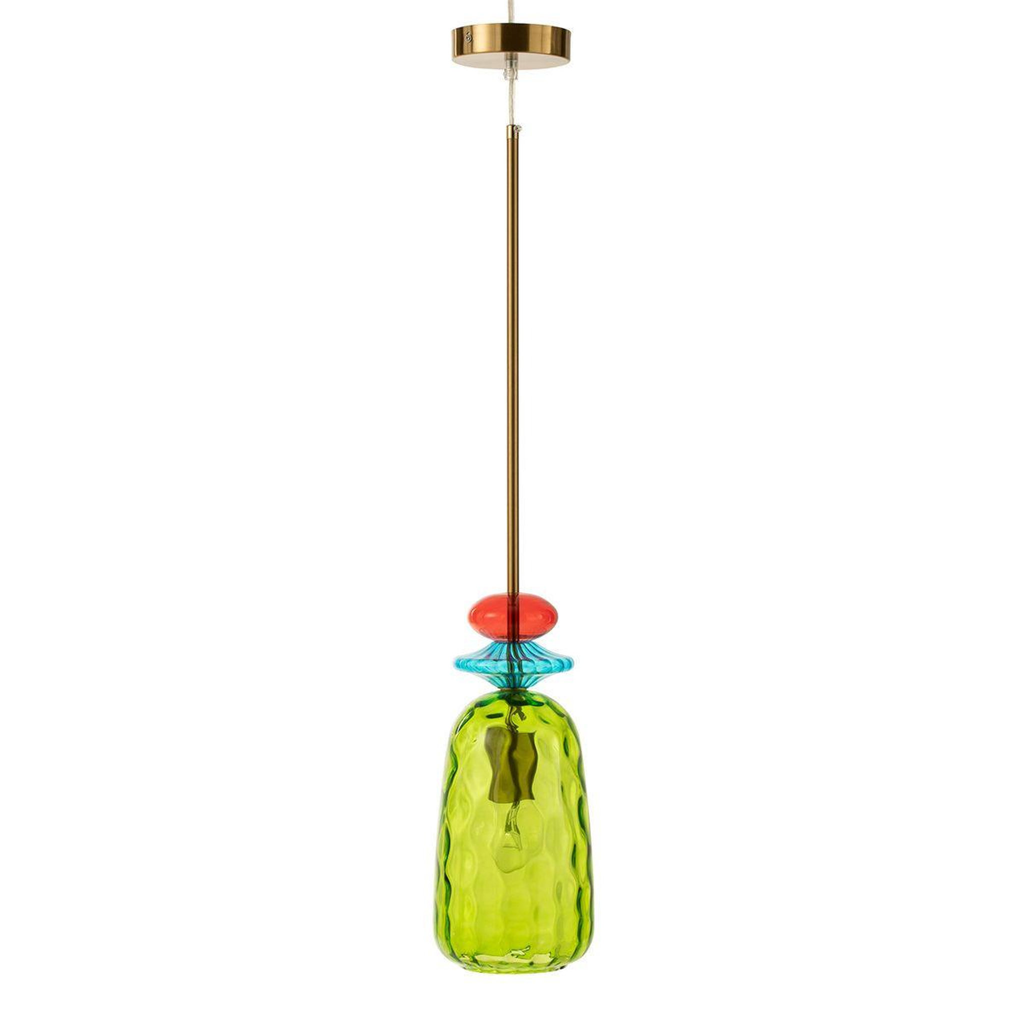 J-LINE Lampe Suspension en Verre  Laurence  160cm Vert