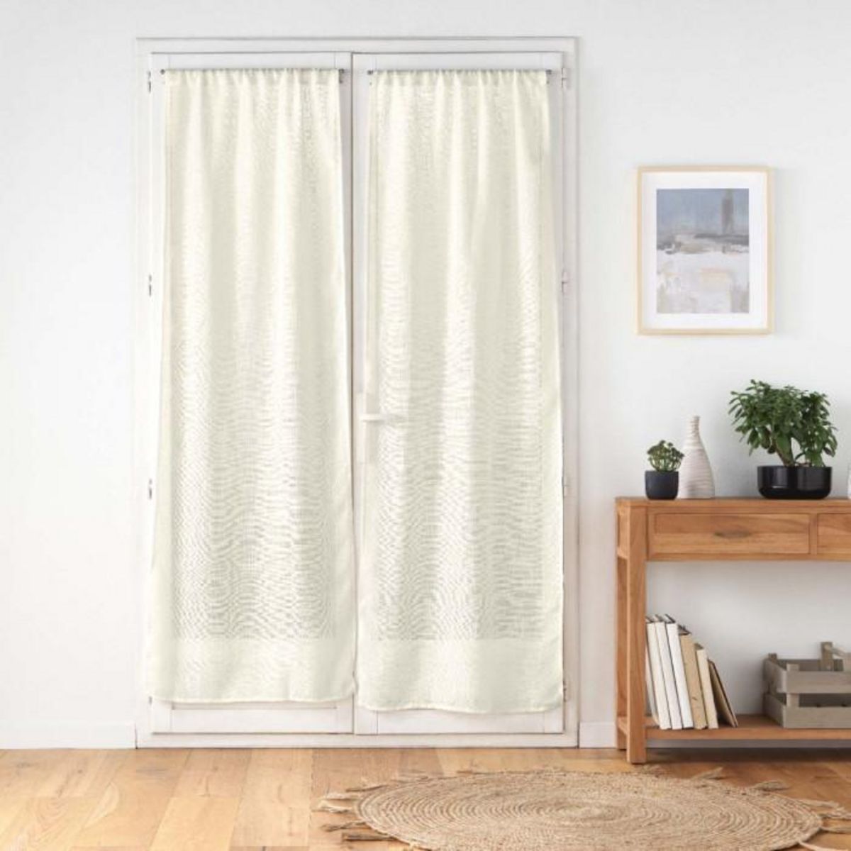 Paris Prix Paire de Voilages Passe-Tringle  Haltona  70x200cm Naturel