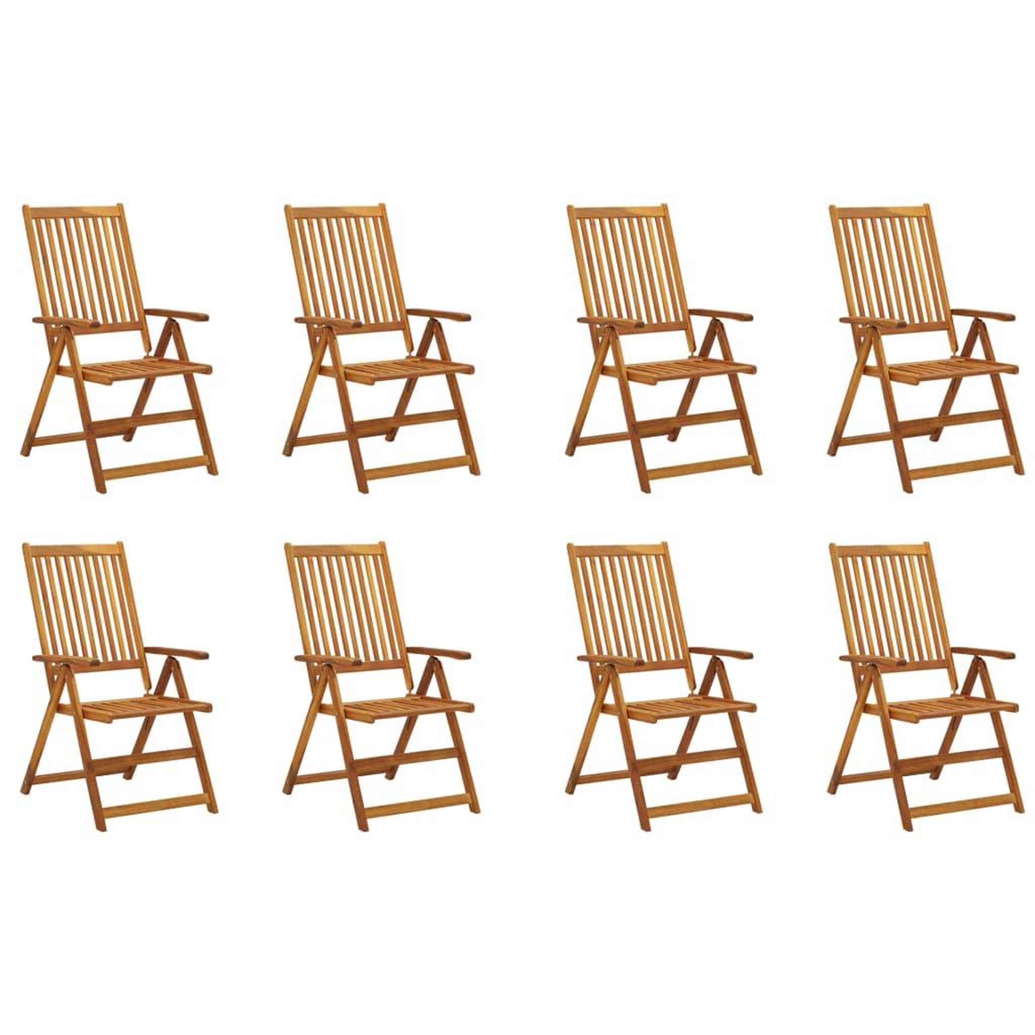 Voir la diapositive 2 : VIDAXL Chaises pliables de jardin avec coussins lot de 8 Bois d'acacia