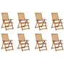 Voir la diapositive 2 : VIDAXL Chaises pliables de jardin avec coussins lot de 8 Bois d'acacia