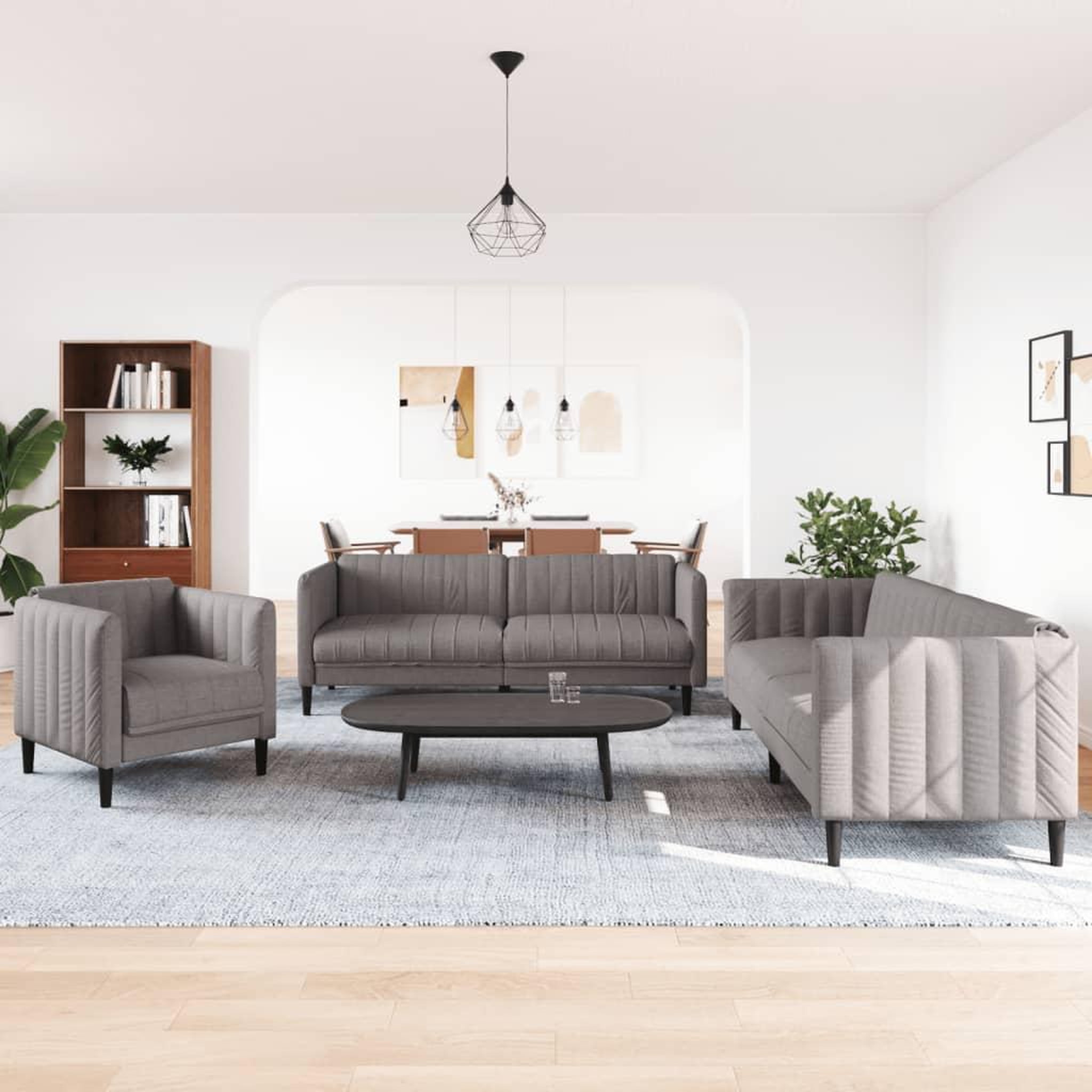 Voir la diapositive 3 : VIDAXL Ensemble de canapes 3 pcs taupe tissu