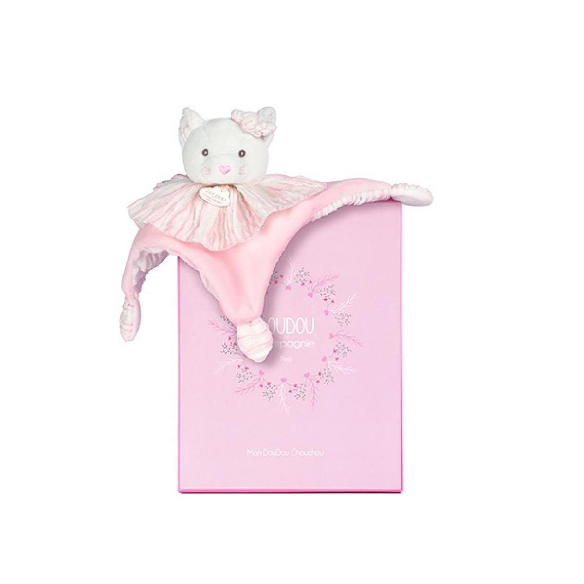 DOUDOU ET COMPAGNIE Doudou Chat plat 20cm - Les Chouchoux